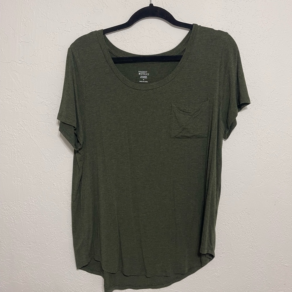 Market & Spruce olive green shirt